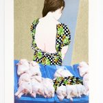 幫我拉一下背後的拉鍊，好嗎？Zipper of My Back Please.網印版畫、雷射輸出、珍珠粉28x20.5cmEd.10AP.12020