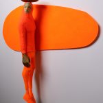 Chromakey sculpture About Stone_2021 H70 x W75 x D16 cm_Wood , Acrylic color, Stone, Oil (3)